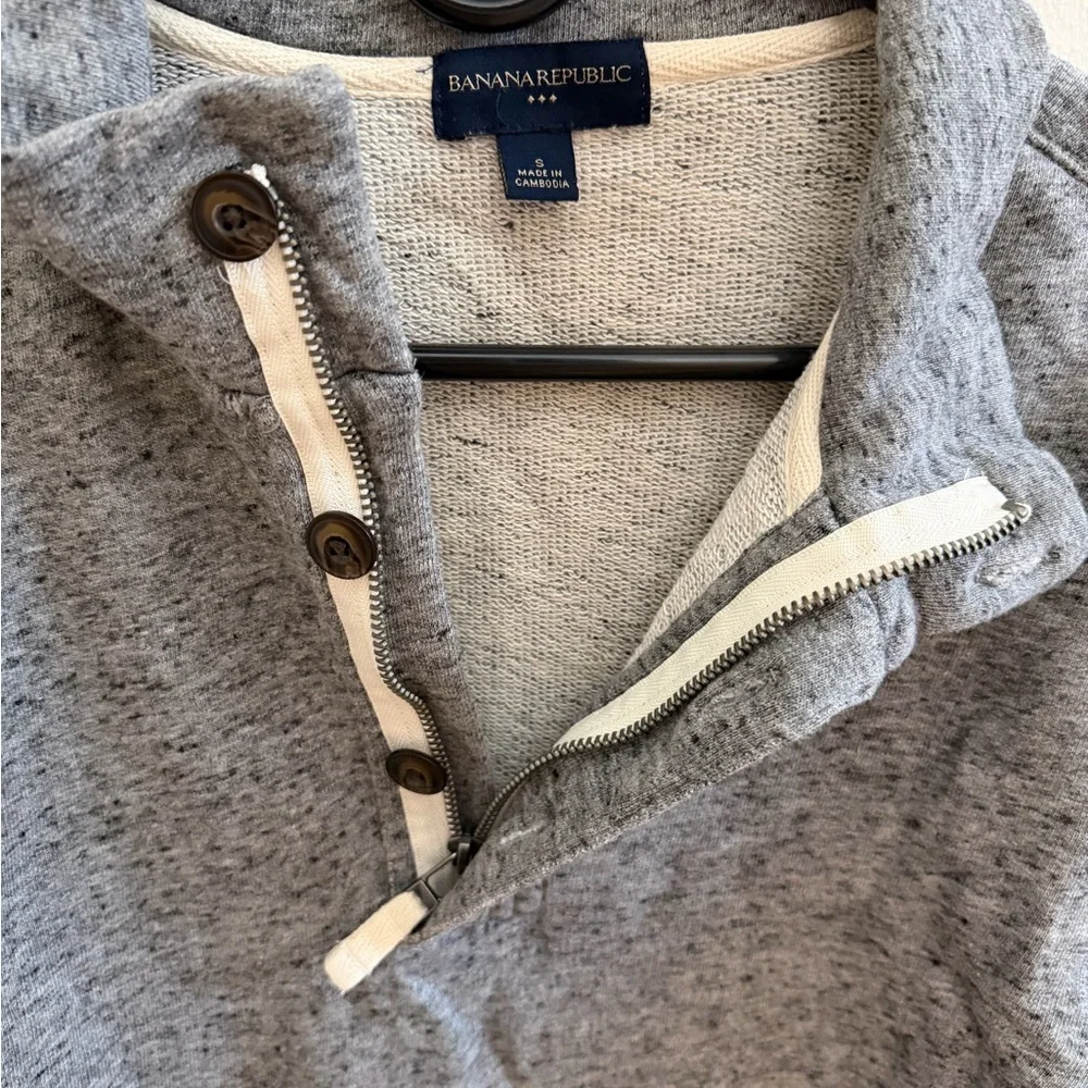 Banana Republic gray men's quarter-zip